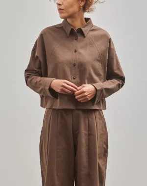 7115 3/4 Cropped Shirt, Brown