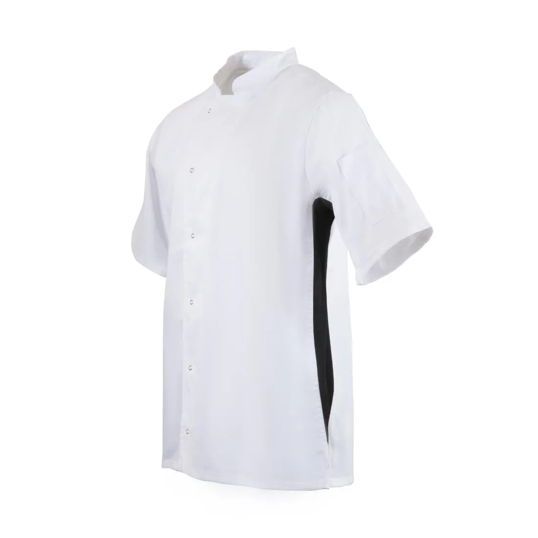 A928-M Whites Nevada Unisex Chefs Jacket Short Sleeve Black and White M