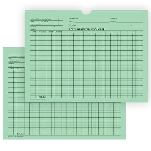 Accounts Payable Voucher Jackets - Colorful Large 12" × 9" Size, 32# Kraft Paper - Organize Invoices, Statements, Receipts - Unwrapped (500/Pack)