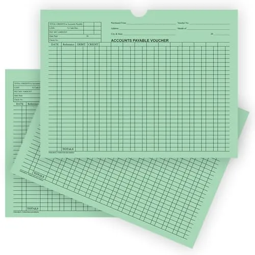 Accounts Payable Voucher Jackets - Colorful Large 12" × 9" Size, 32# Kraft Paper - Organize Invoices, Statements, Receipts - Unwrapped (500/Pack)