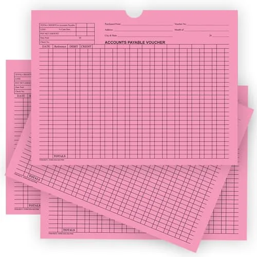 Accounts Payable Voucher Jackets - Colorful Large 12" × 9" Size, 32# Kraft Paper - Organize Invoices, Statements, Receipts - Unwrapped (500/Pack)