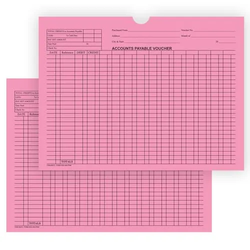 Accounts Payable Voucher Jackets - Colorful Large 12" × 9" Size, 32# Kraft Paper - Organize Invoices, Statements, Receipts - Unwrapped (500/Pack)