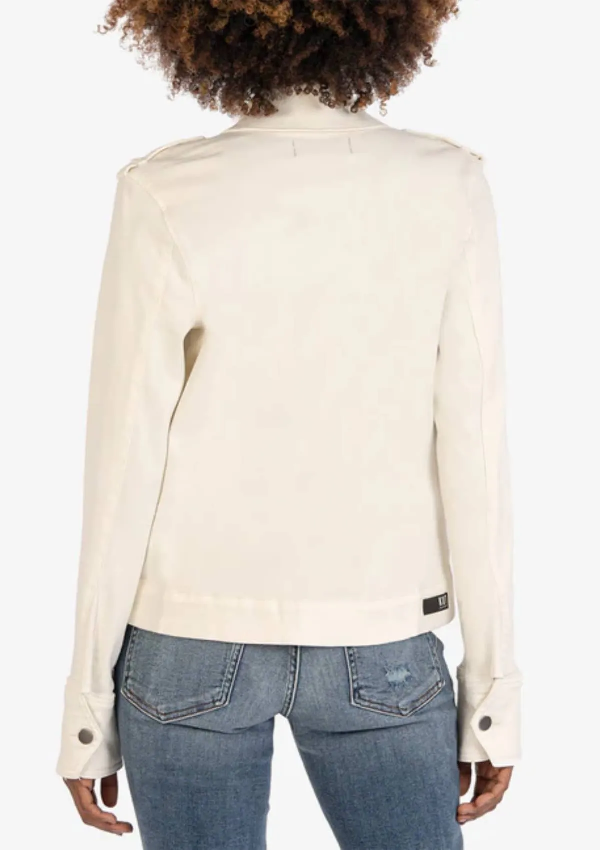 Amanda Boxy Fine Textured Jacket - Ecru