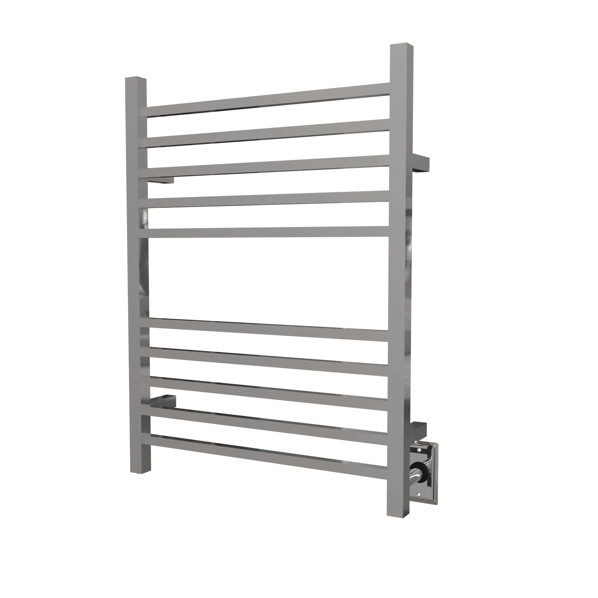 Amba RSWH-P Radiant Square Hardwired   Plug-in Combo 10 Bar Towel Warmer in Polished