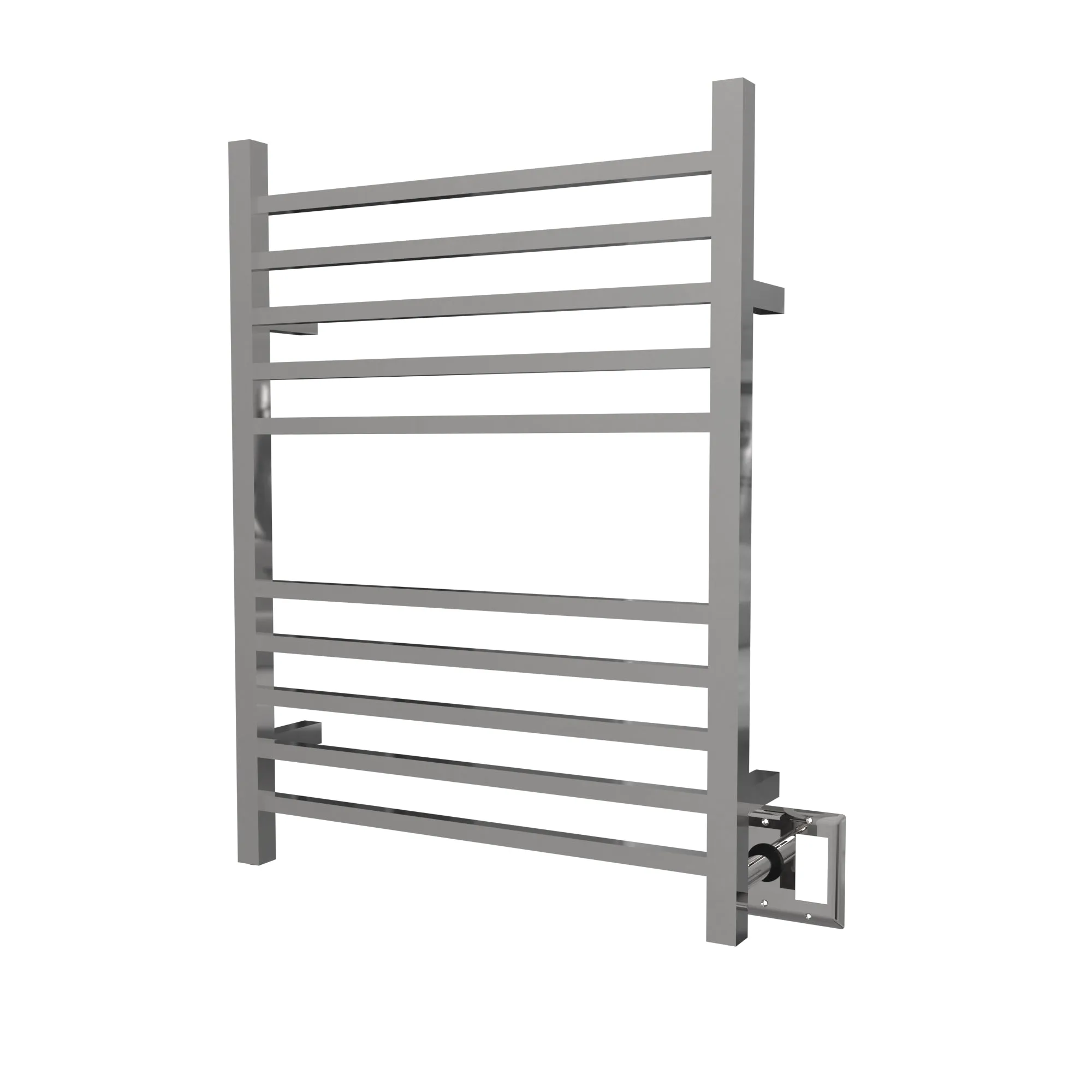 Amba RSWH-P Radiant Square Hardwired   Plug-in Combo 10 Bar Towel Warmer in Polished