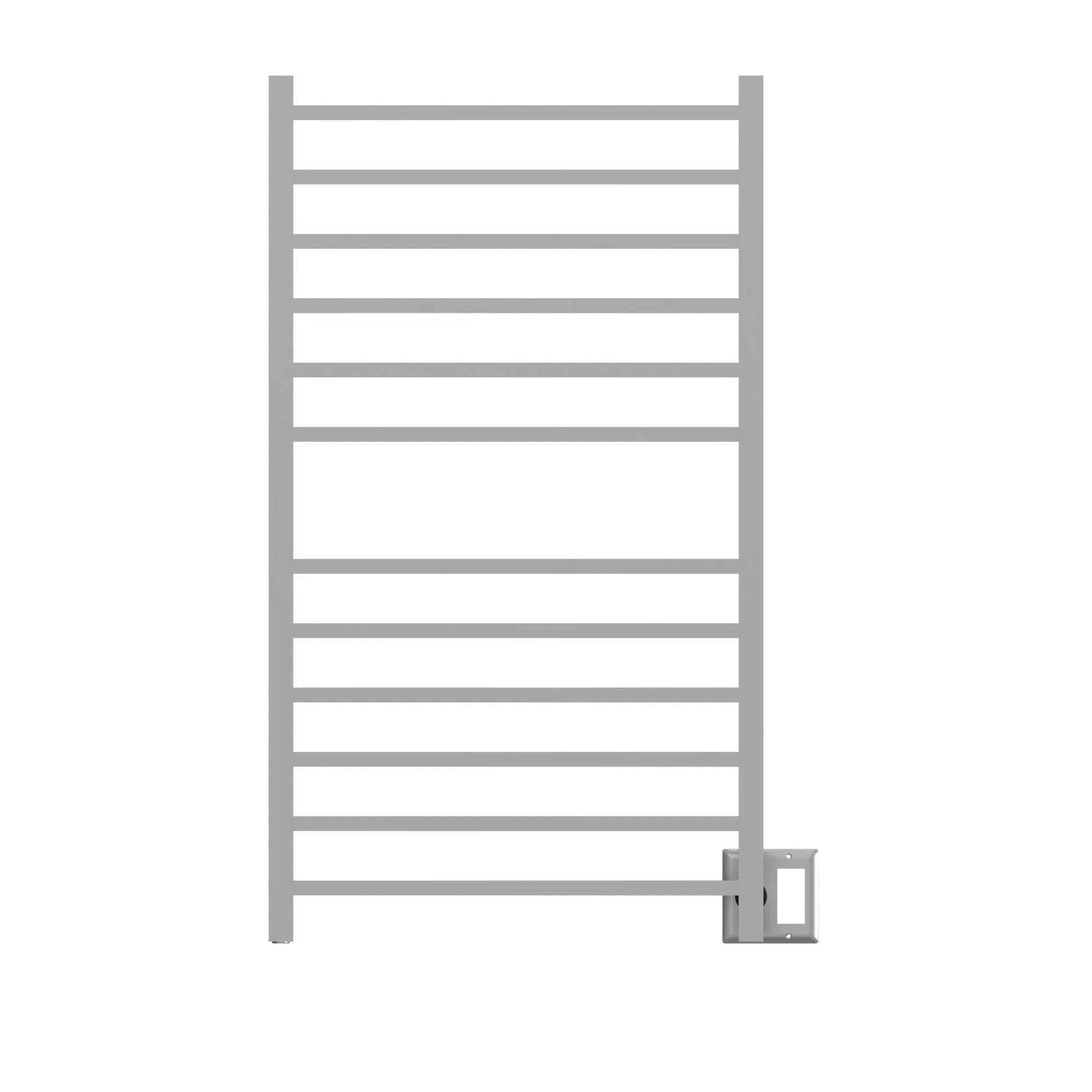 Amba RSWHL-B Radiant Large Square Hardwired   Plug-in Combo 12 Bar Towel Warmer in Brushed