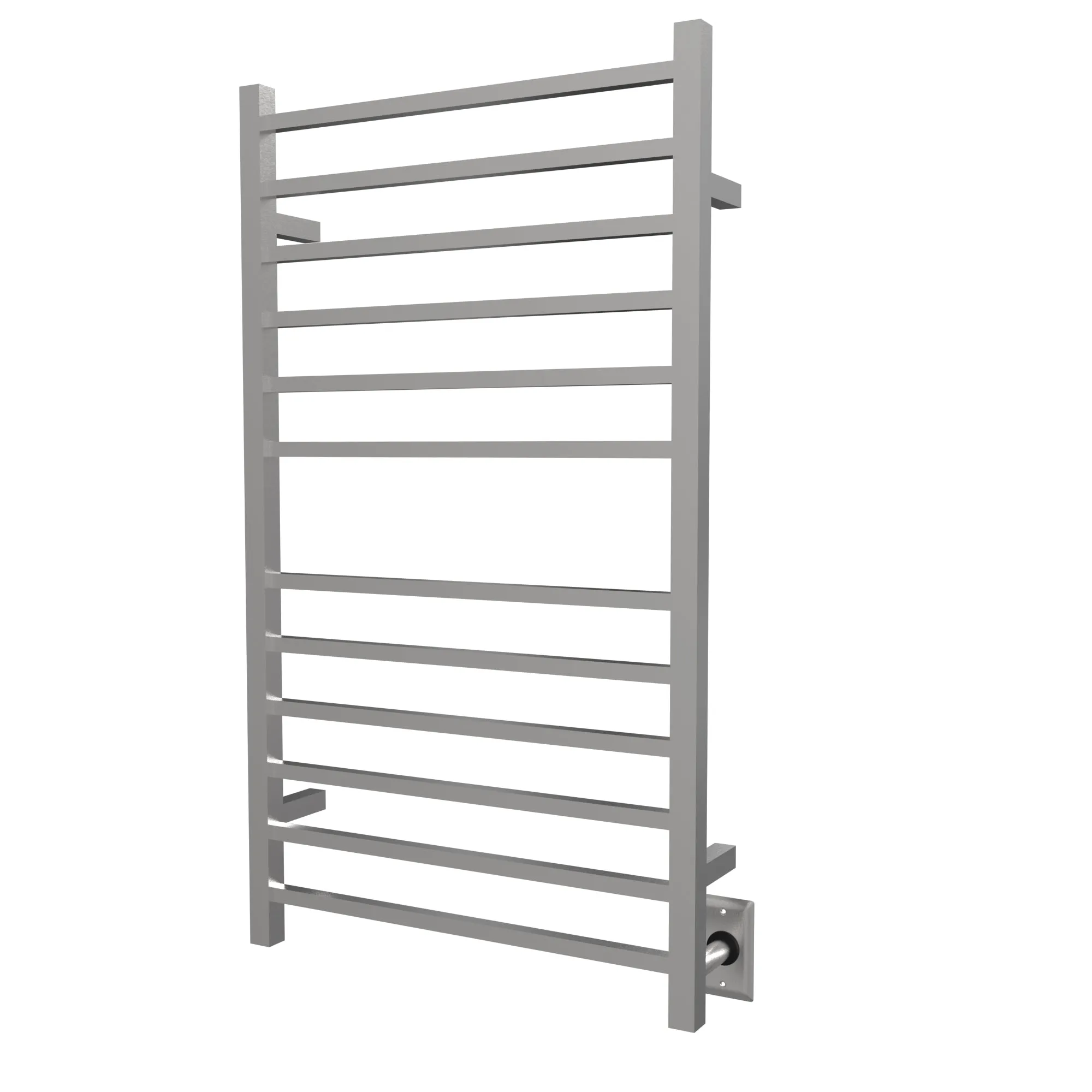 Amba RSWHL-B Radiant Large Square Hardwired   Plug-in Combo 12 Bar Towel Warmer in Brushed