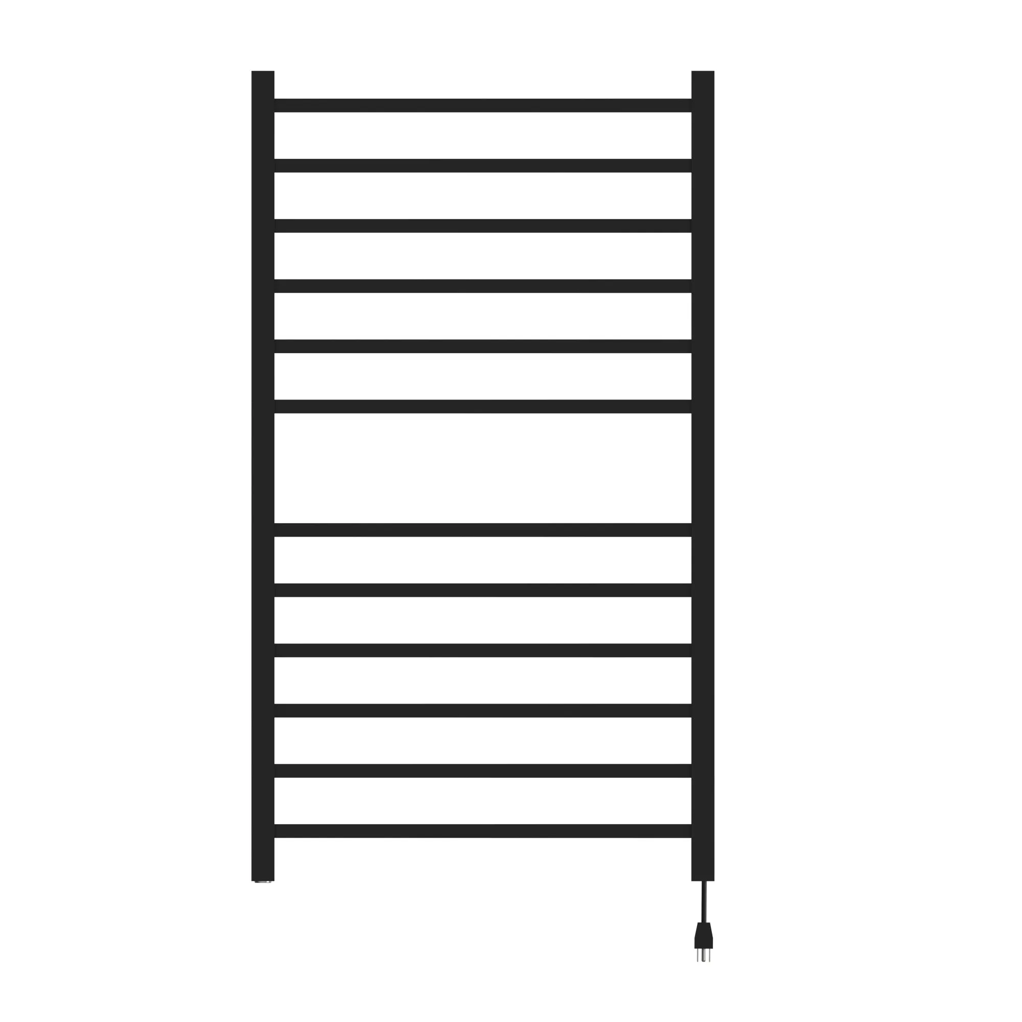 Amba RSWHL-MB Radiant Large Square Hardwired   Plug-in Combo 12 Bar Towel Warmer in Matte Black