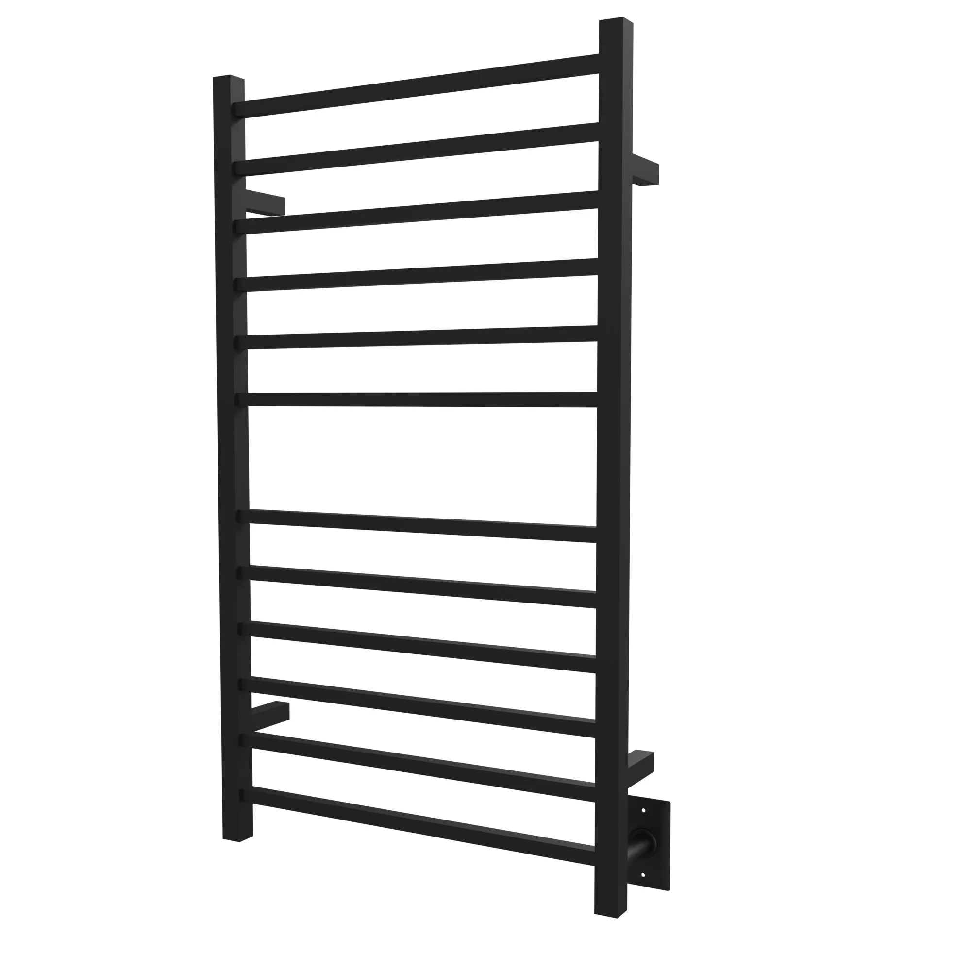 Amba RSWHL-MB Radiant Large Square Hardwired   Plug-in Combo 12 Bar Towel Warmer in Matte Black