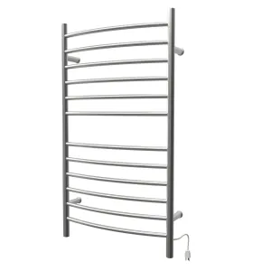 Amba RWHL-CB Radiant Large Hardwired   Plug-in Combo Curved 12 Bar Towel Warmer in Brushed