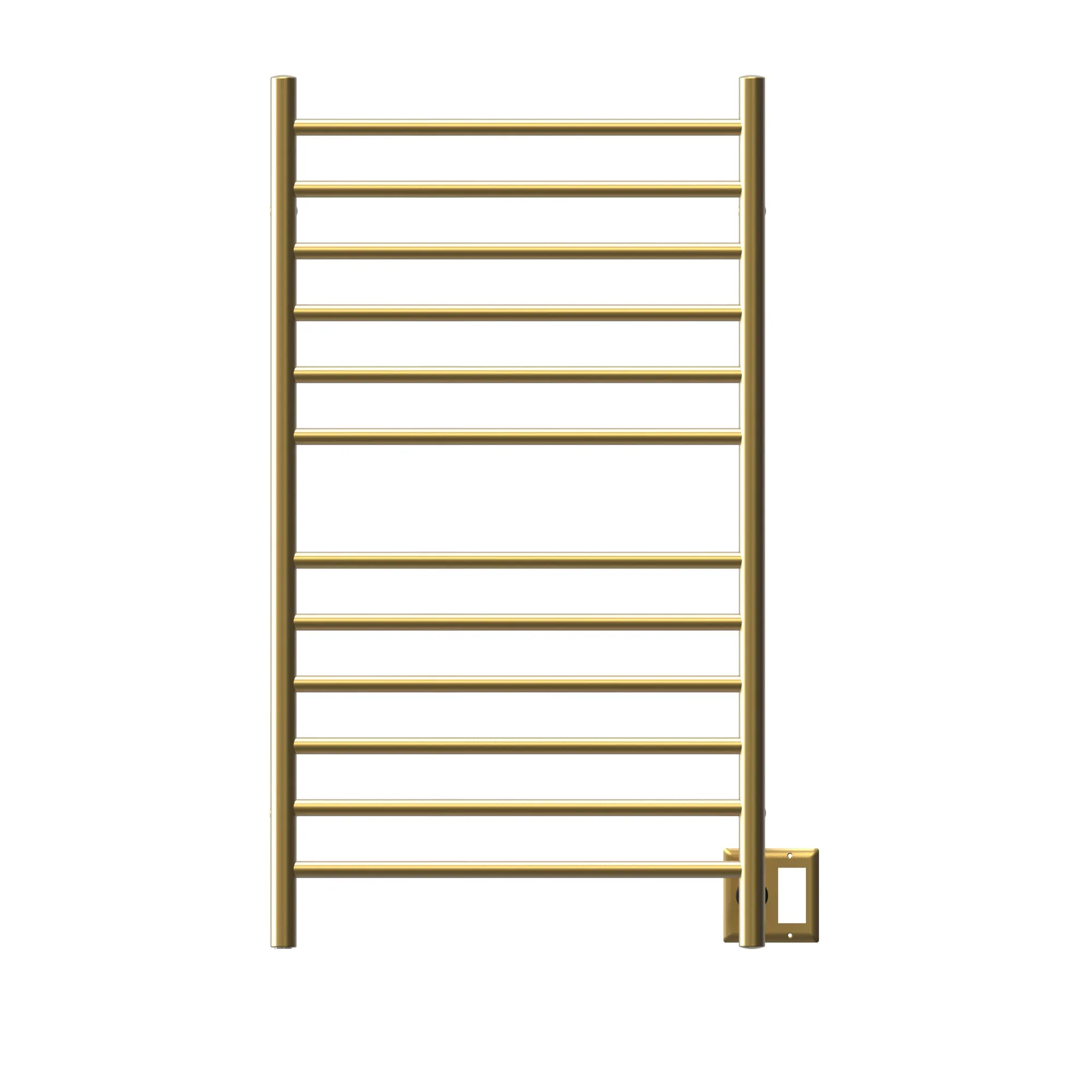 Amba RWHL-SSB Radiant Large Hardwired   Plug-in Combo Straight 12 Bar Towel Warmer in Satin Brass