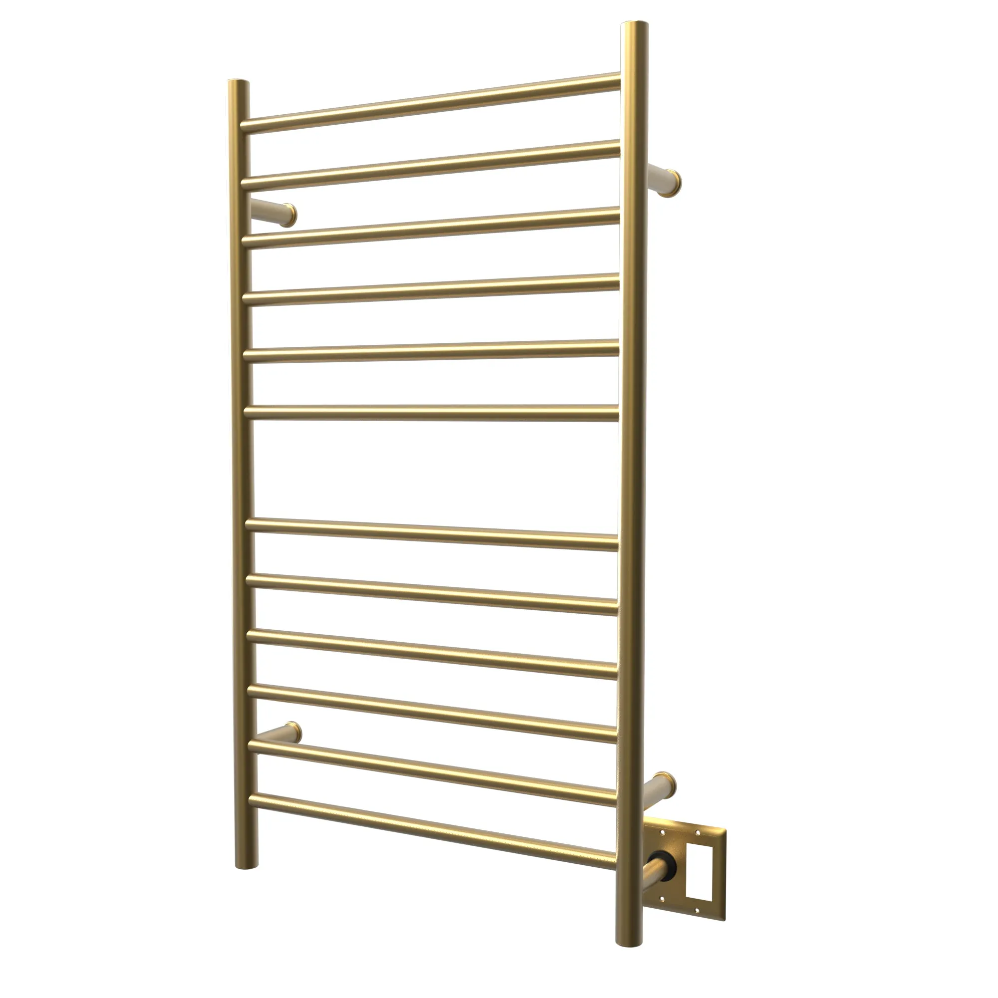 Amba RWHL-SSB Radiant Large Hardwired   Plug-in Combo Straight 12 Bar Towel Warmer in Satin Brass