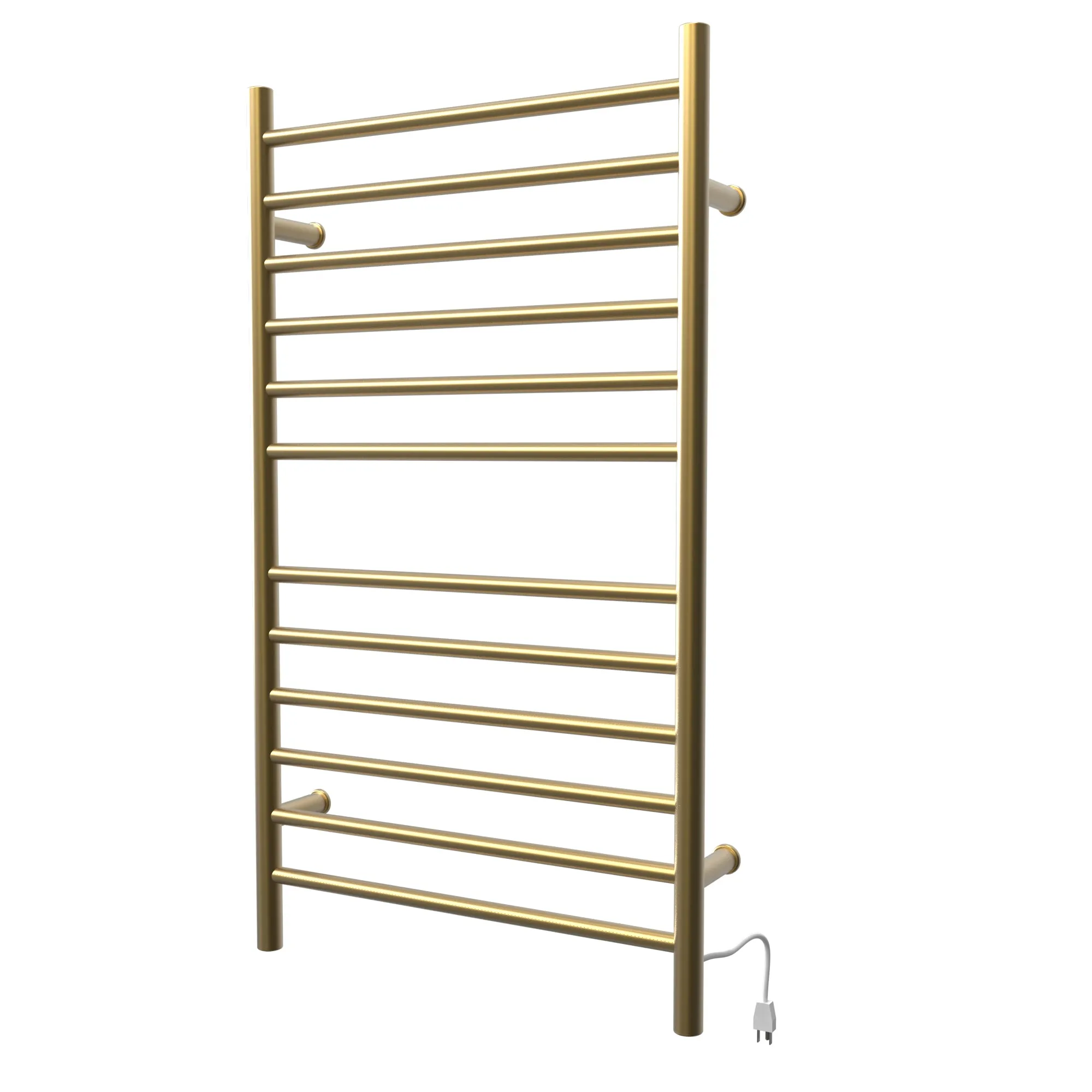 Amba RWHL-SSB Radiant Large Hardwired   Plug-in Combo Straight 12 Bar Towel Warmer in Satin Brass