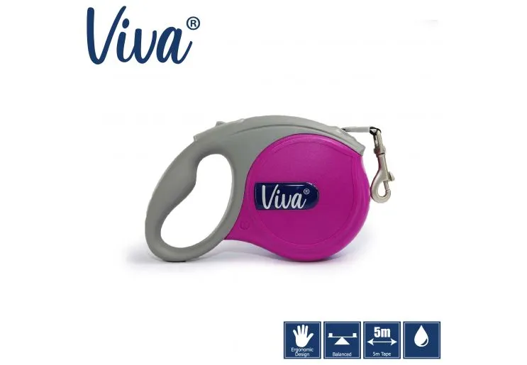 Ancol - Viva Retractable 5m Lead - Lime- Medium