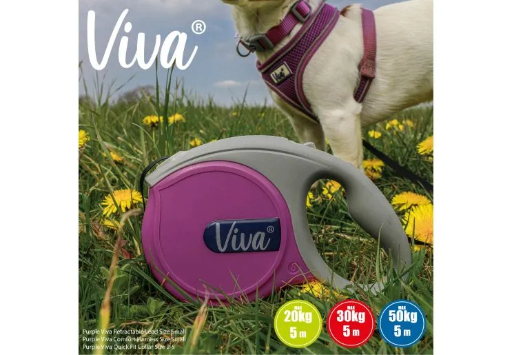 Ancol - Viva Retractable 5m Lead - Lime- Medium