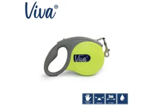 Ancol - Viva Retractable 5m Lead - Lime- Medium