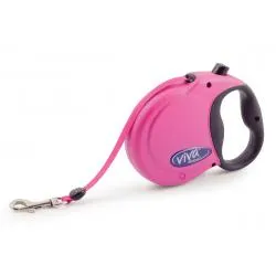 Ancol - Viva Retractable 5m Lead - Pink - Small