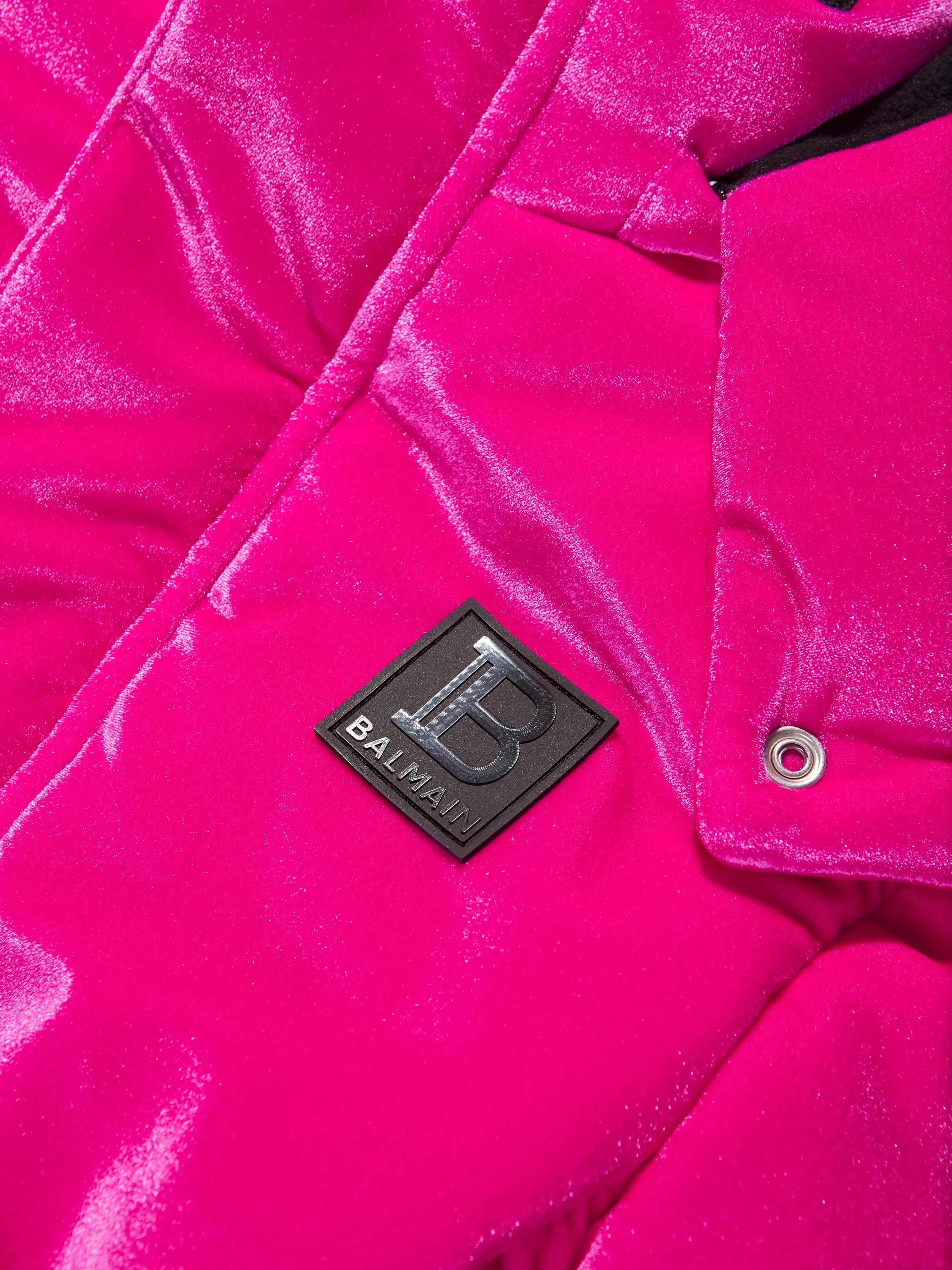 Balmain Girls Branded Ski Jacket in Pink