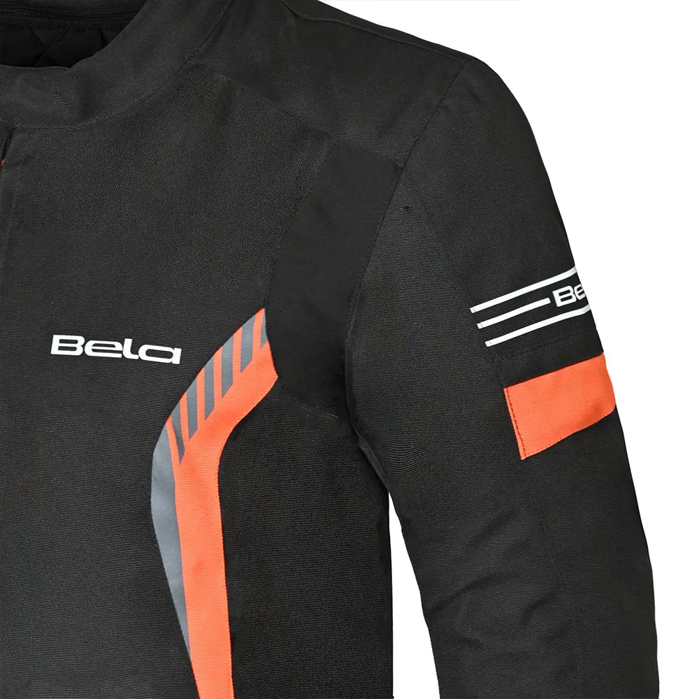 Bela Bradley Textile Motorcycle Jacket Black Orange