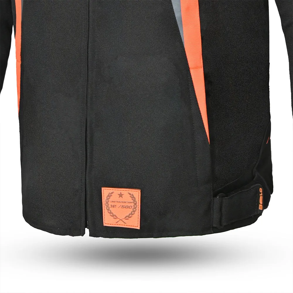 Bela Bradley Textile Motorcycle Jacket Black Orange