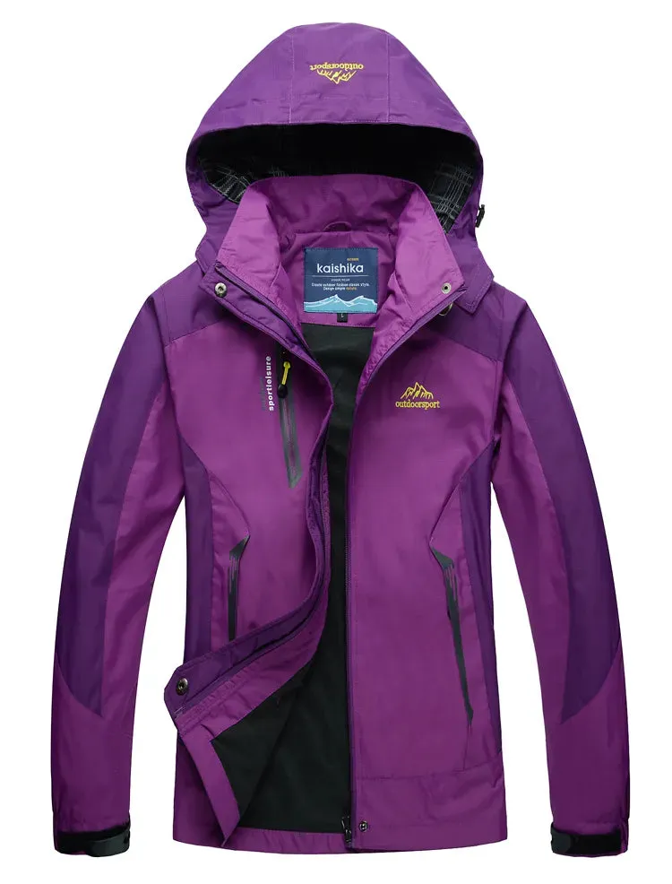 Camping Hiking Jacket for Women Waterproof Purple Rosy