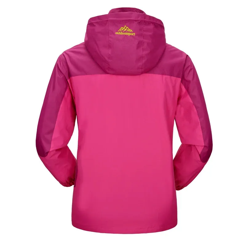 Camping Hiking Jacket for Women Waterproof Purple Rosy