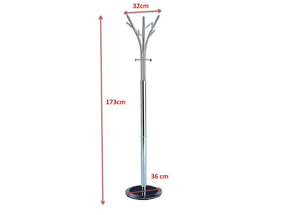 Compton Free Standing Coat Tree/Coat Stand,Chrome (Chrome)