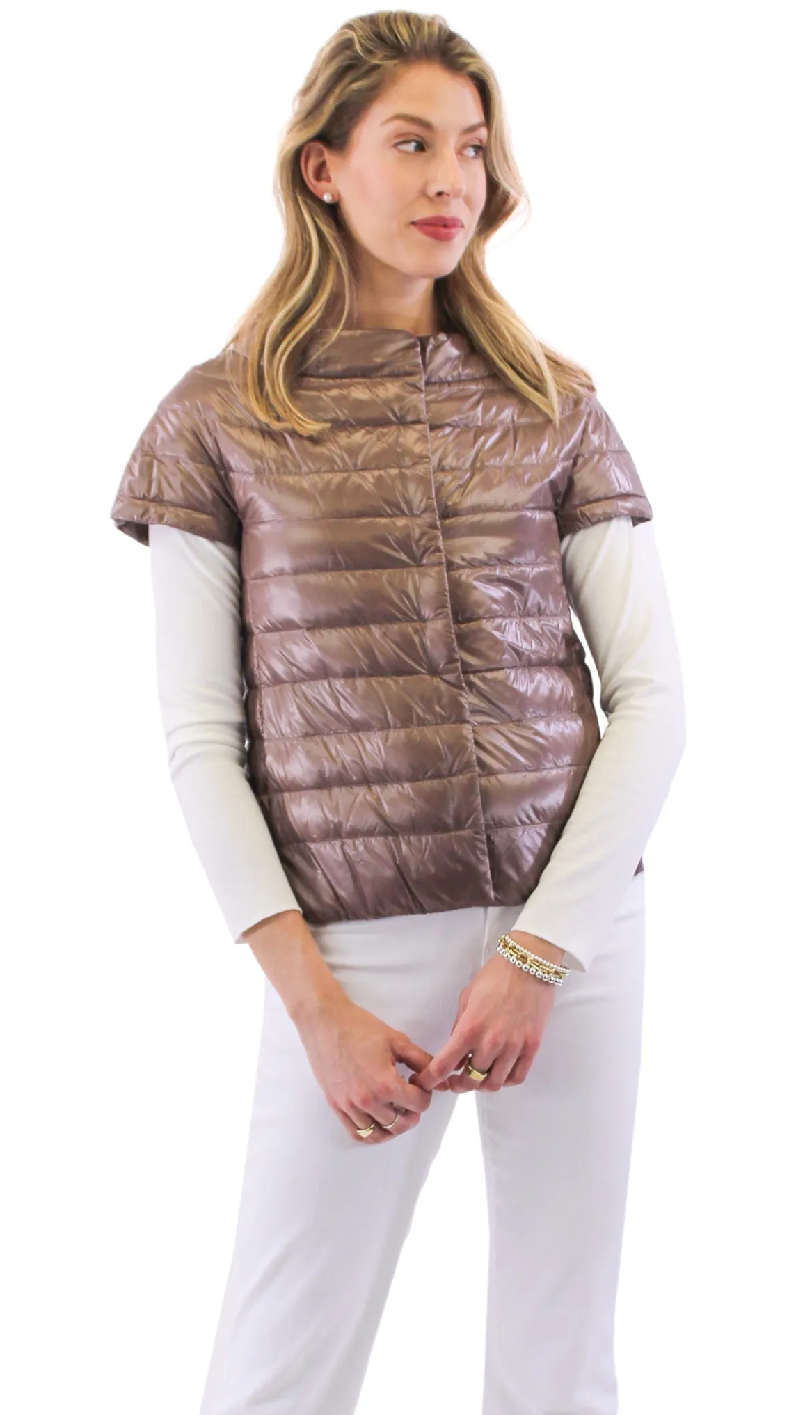 Emelia - Cap Sleeve Puffer - Mocha