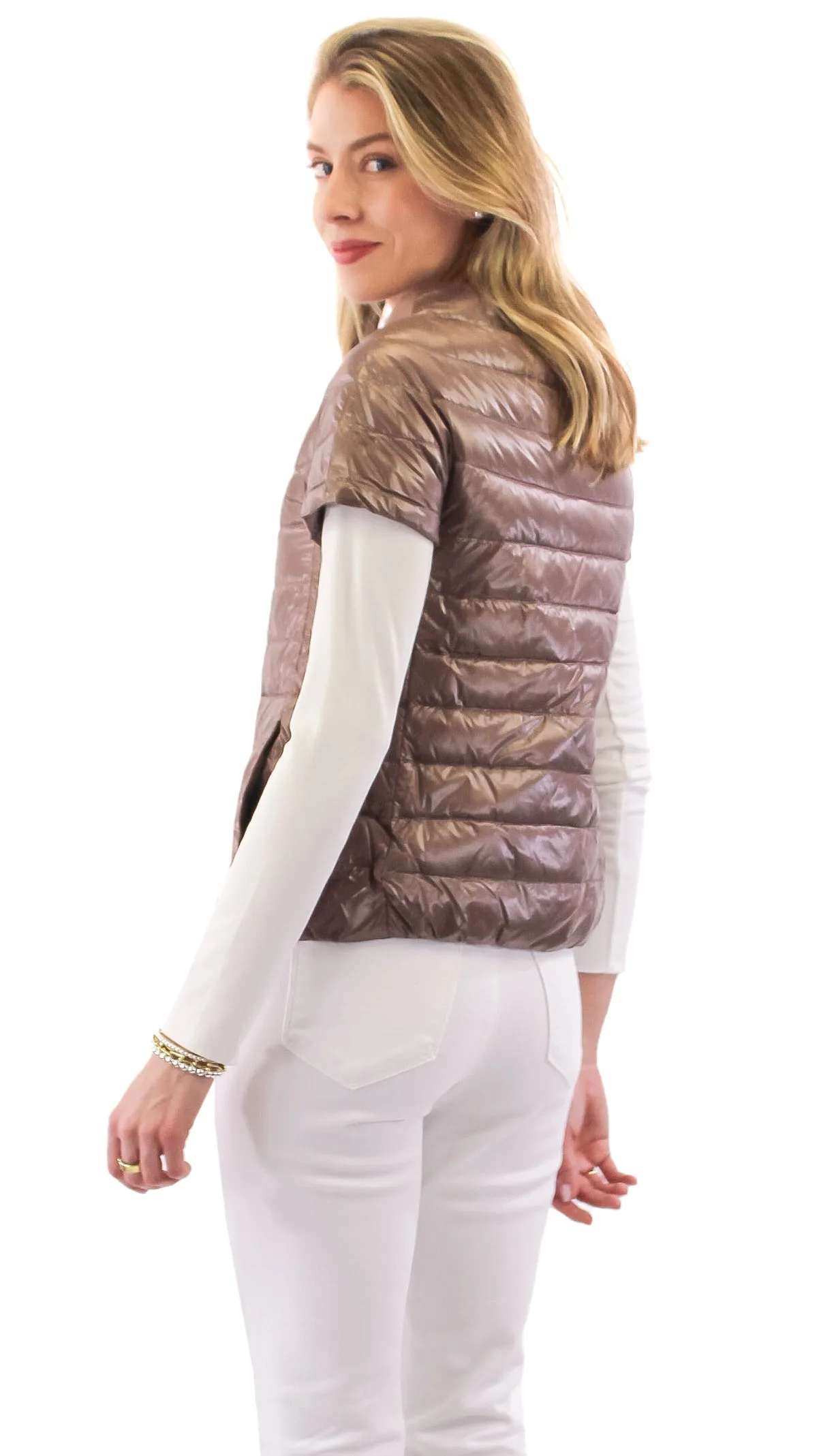 Emelia - Cap Sleeve Puffer - Mocha