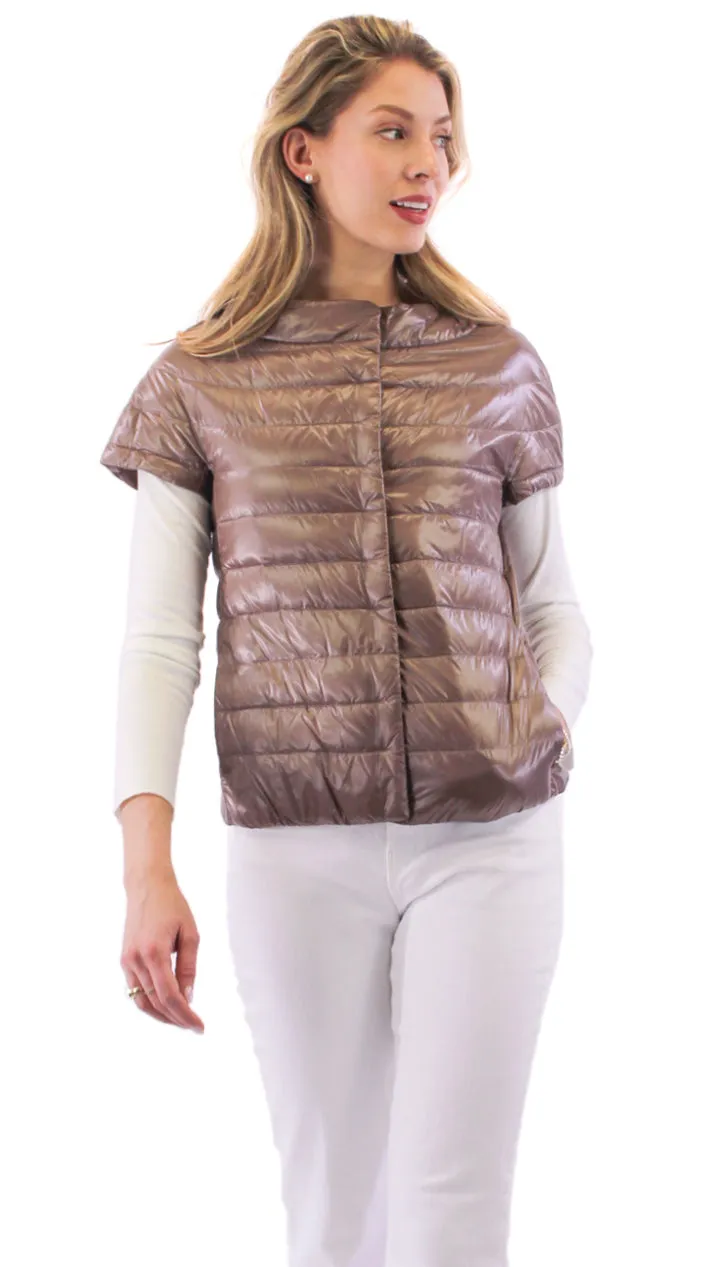 Emelia - Cap Sleeve Puffer - Mocha