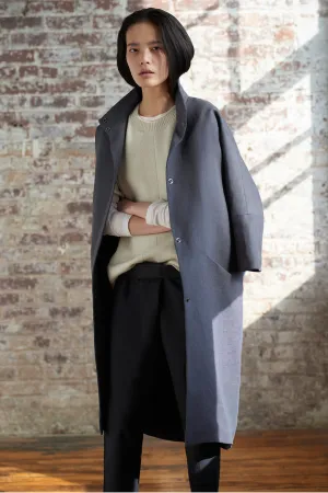 Emerson Fry Cocoon Coat Charcoal Linen