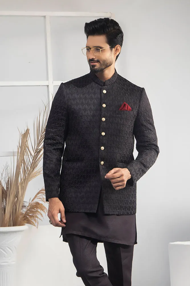 ER 2065 Black Prince Coat For Men