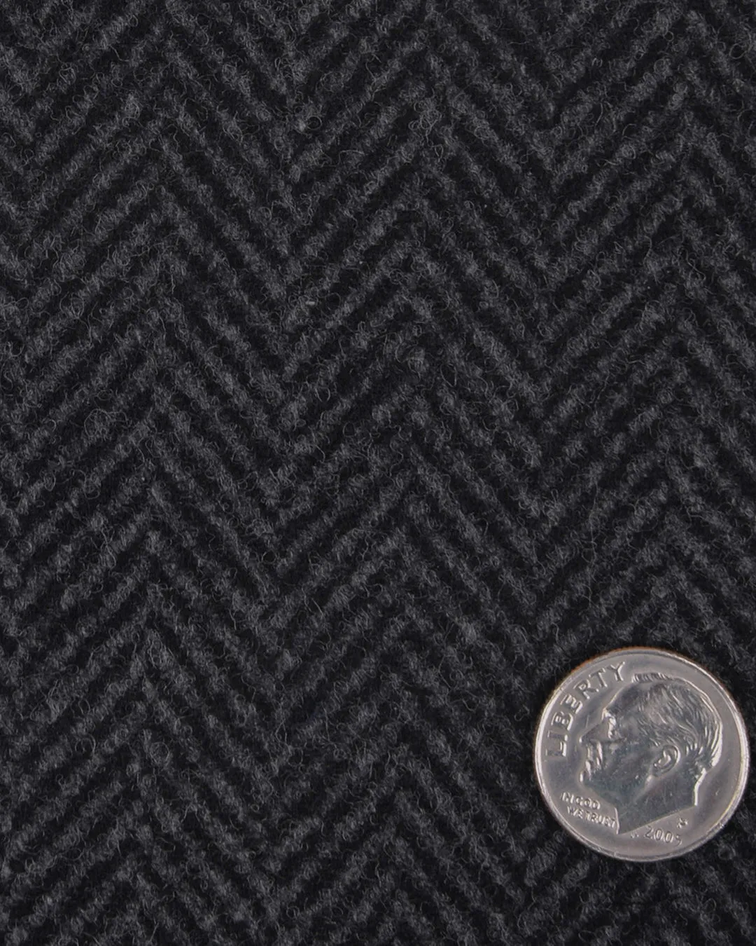 EThomas Wool Cashmere: Dark Grey Herringbone