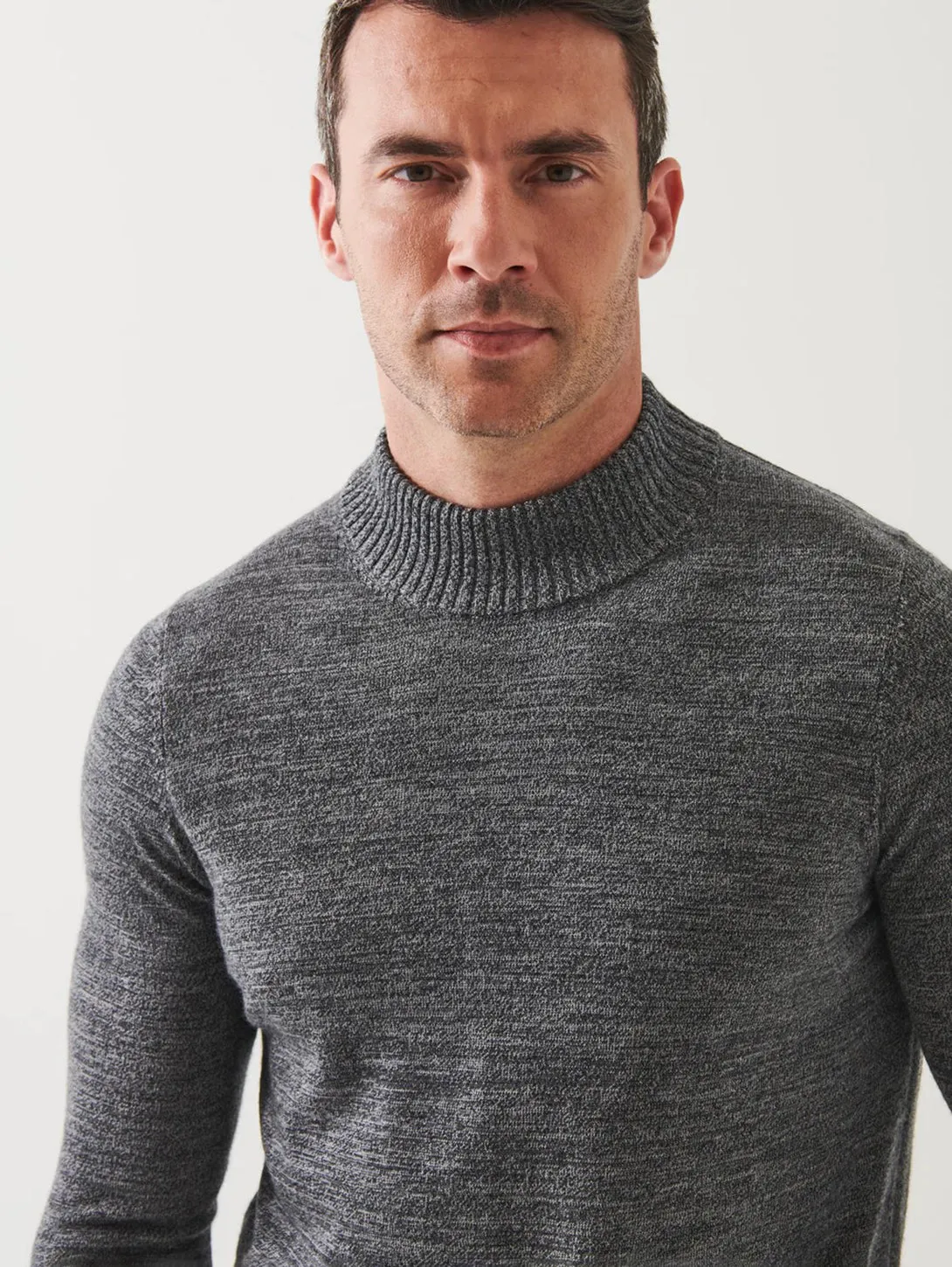 Extra-Fine Merino Mock Neck Sweater - Asteroid