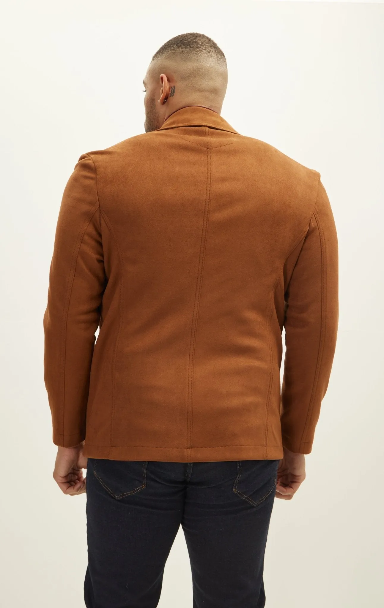 Faux Suede Bond Peacoat - Camel