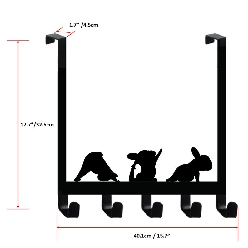 French Bulldog Yoga Frenchie Over The Door Hook