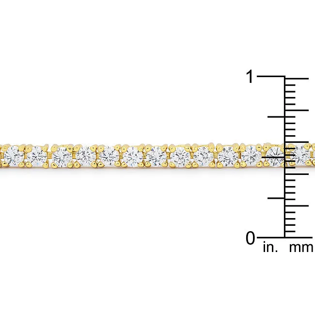 Goldtone Finish Victorian Cubic Zirconia Tennis 8 Inch Bracelet