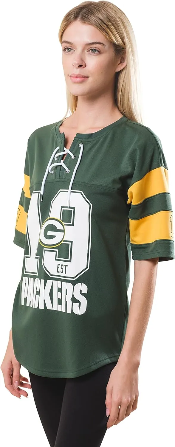 Green Bay Packers Penalty Box Lace Up Tee, Green