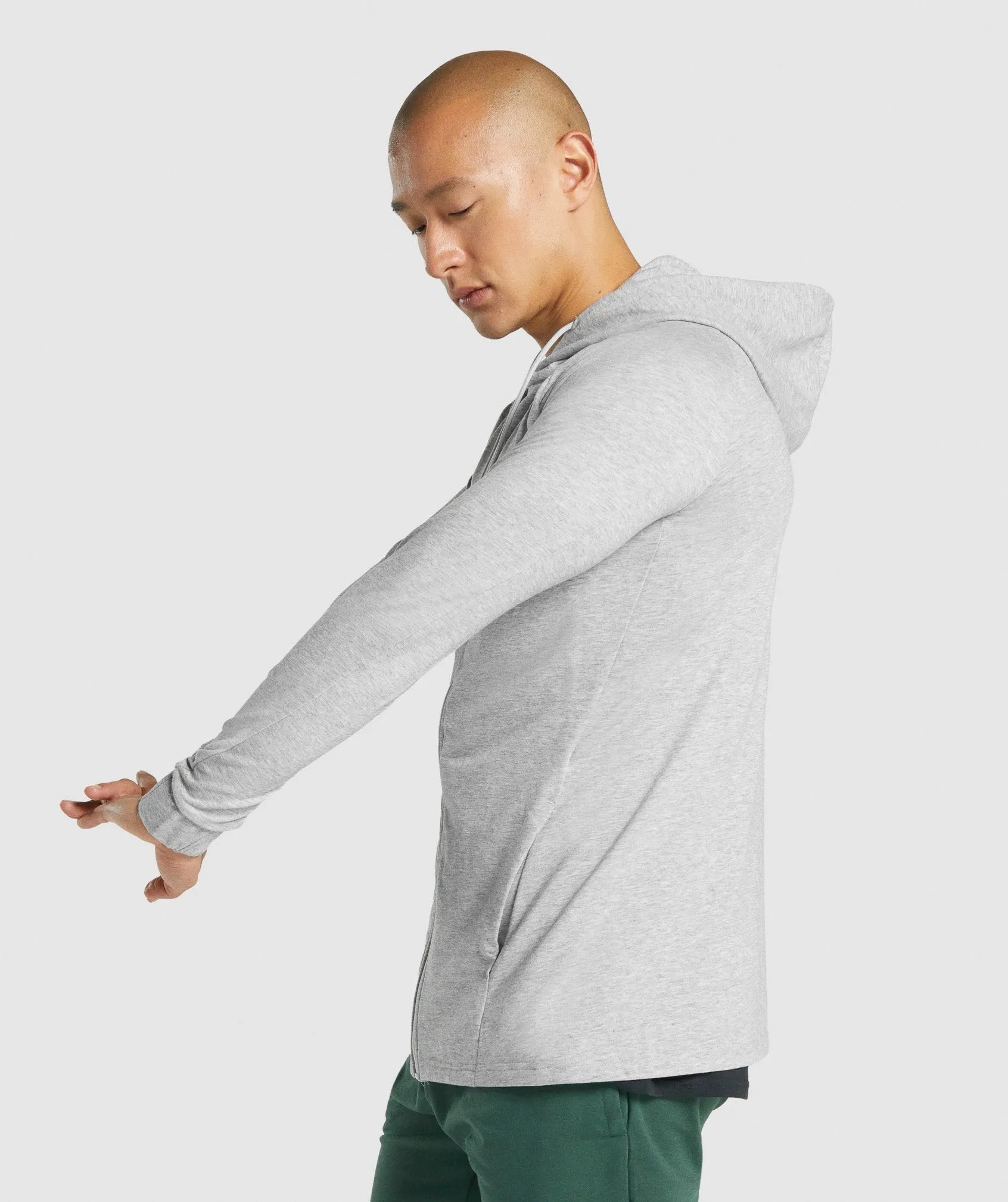 Gymshark Critical 2.0 Zip Up Hoodie - Light Grey Marl