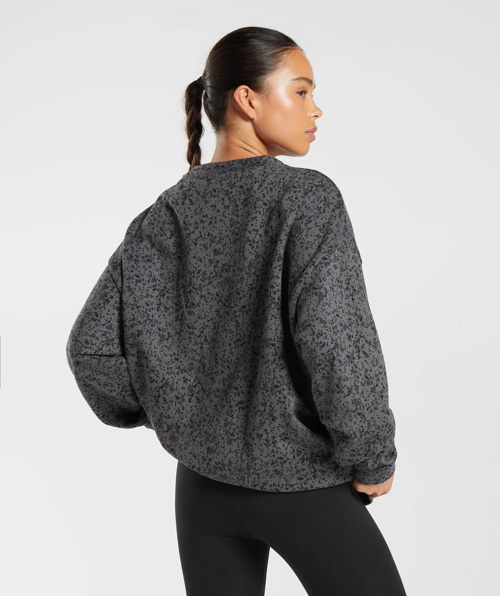 Gymshark Mineral Print Sweatshirt - Silhouette Grey