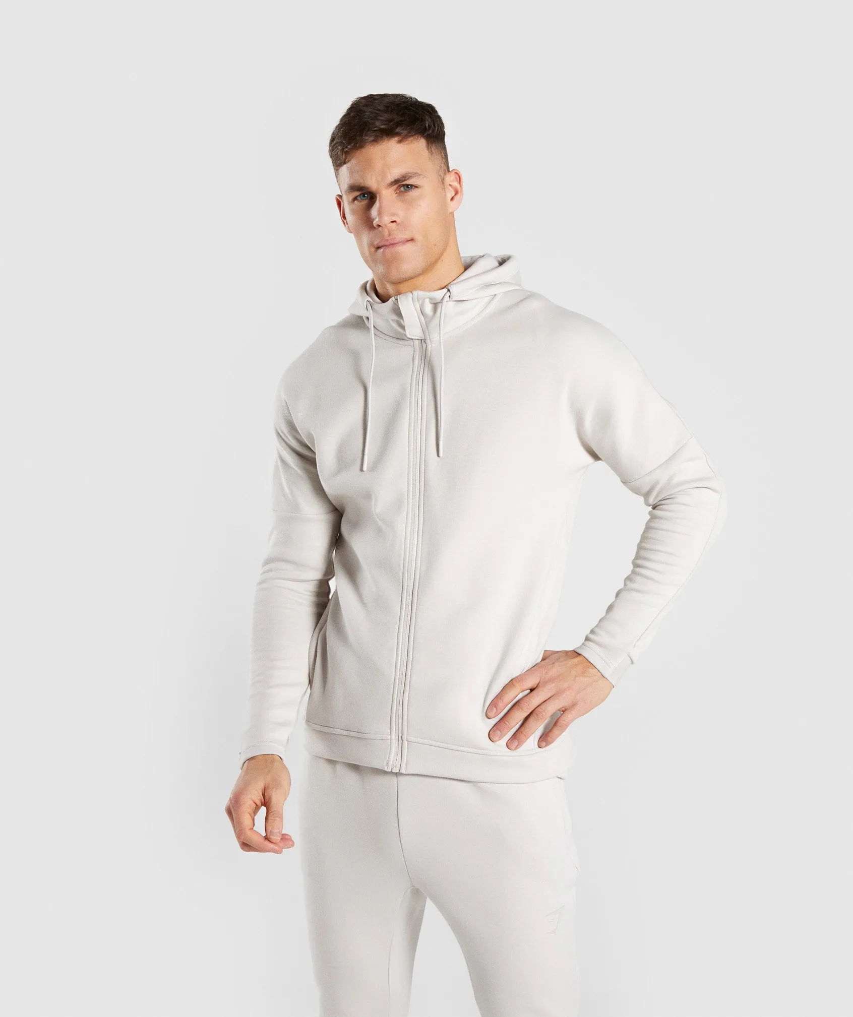 Gymshark Orbit Zip Hoodie - Light Grey