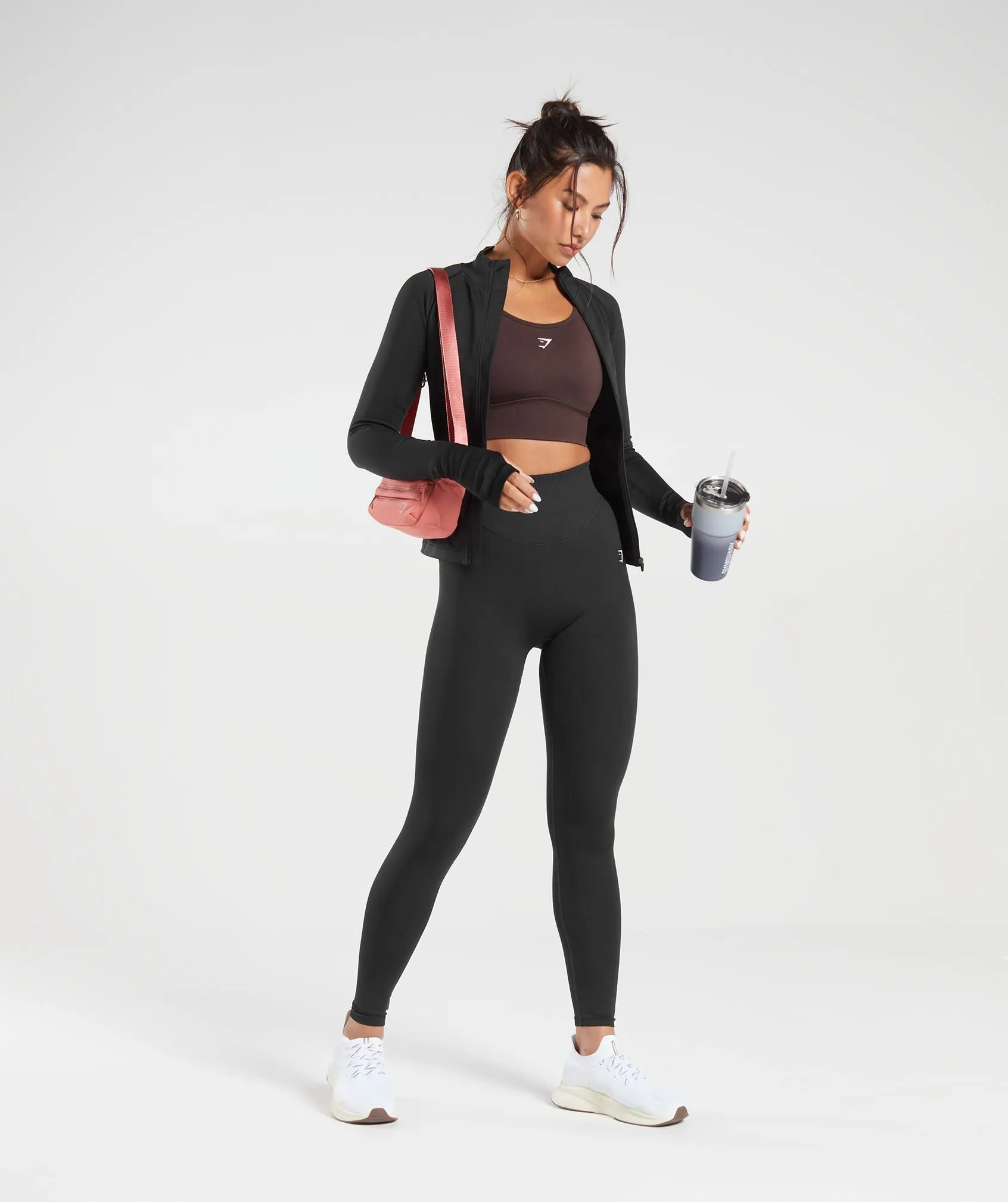 Gymshark Sweat Seamless Zip Up Jacket - Black