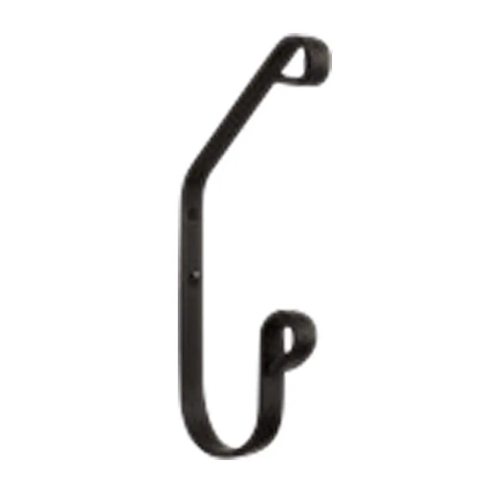 Handcrafted Wrought Iron Single Hook for Coats, Backpacks, Towels & More - 6.5" H x 3.25" D