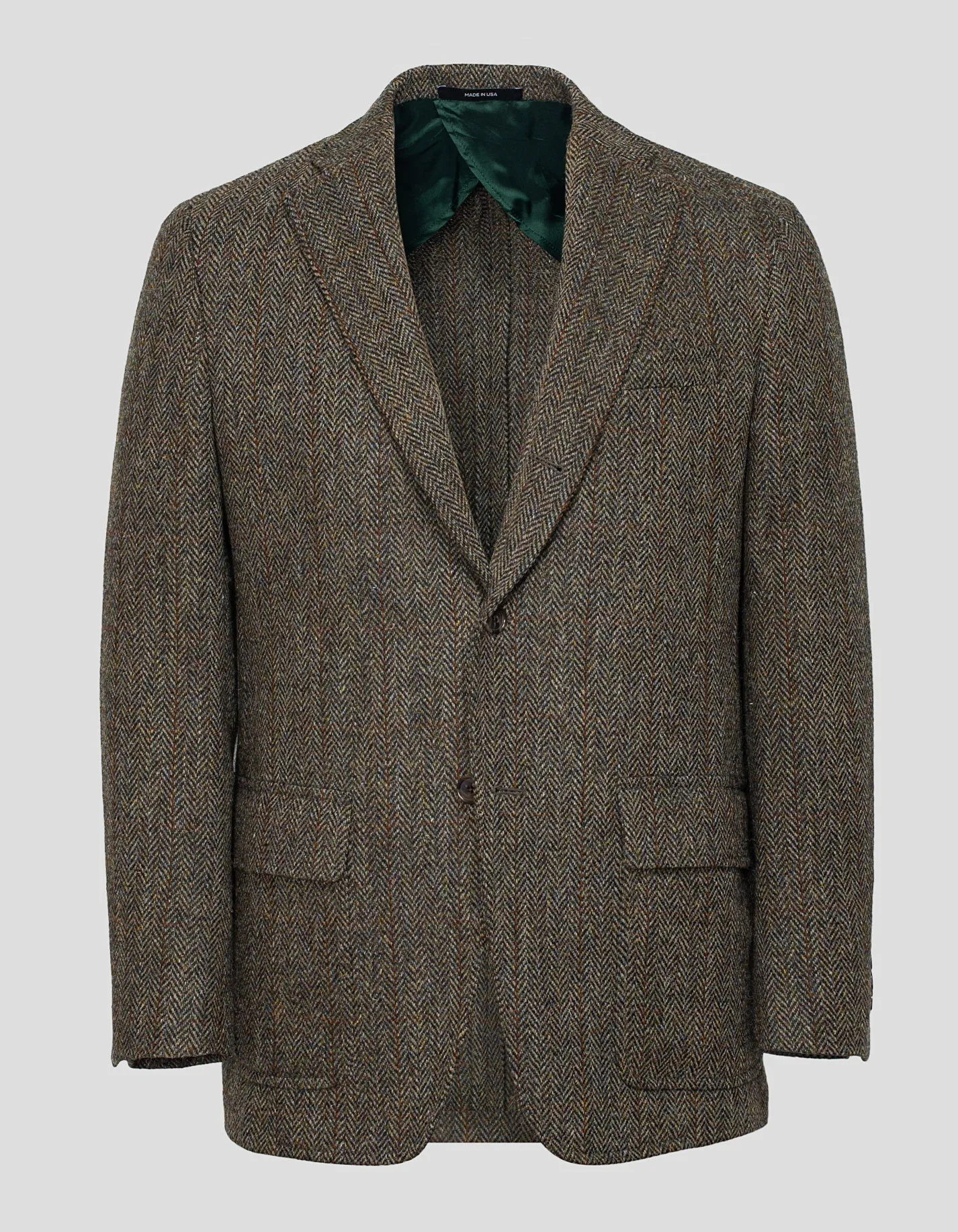 HARRIS TWEED OLIVE HERRINGBONE SPORT COAT