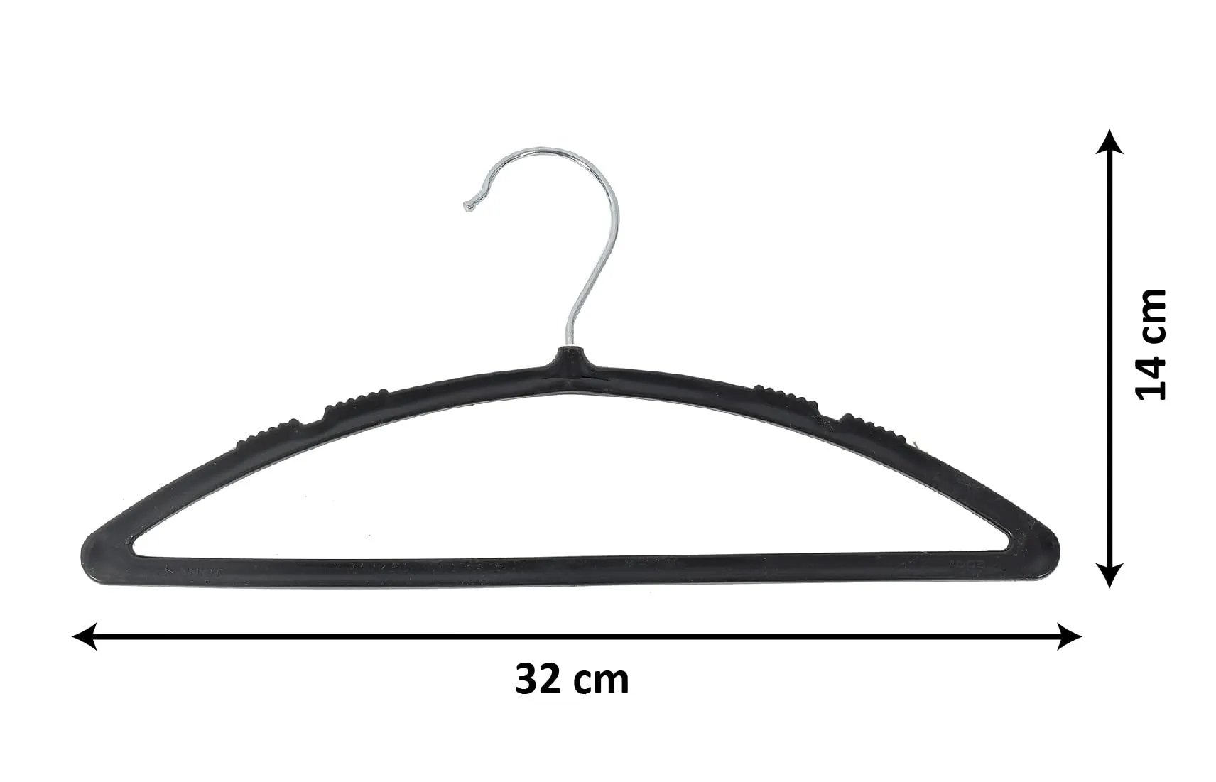 Heart Home 6 Pieces Non-Slip, Space Saving Plastic Closet Baby Hanger for Laundry & Everyday Use (Black)-HS43HEARTH25719