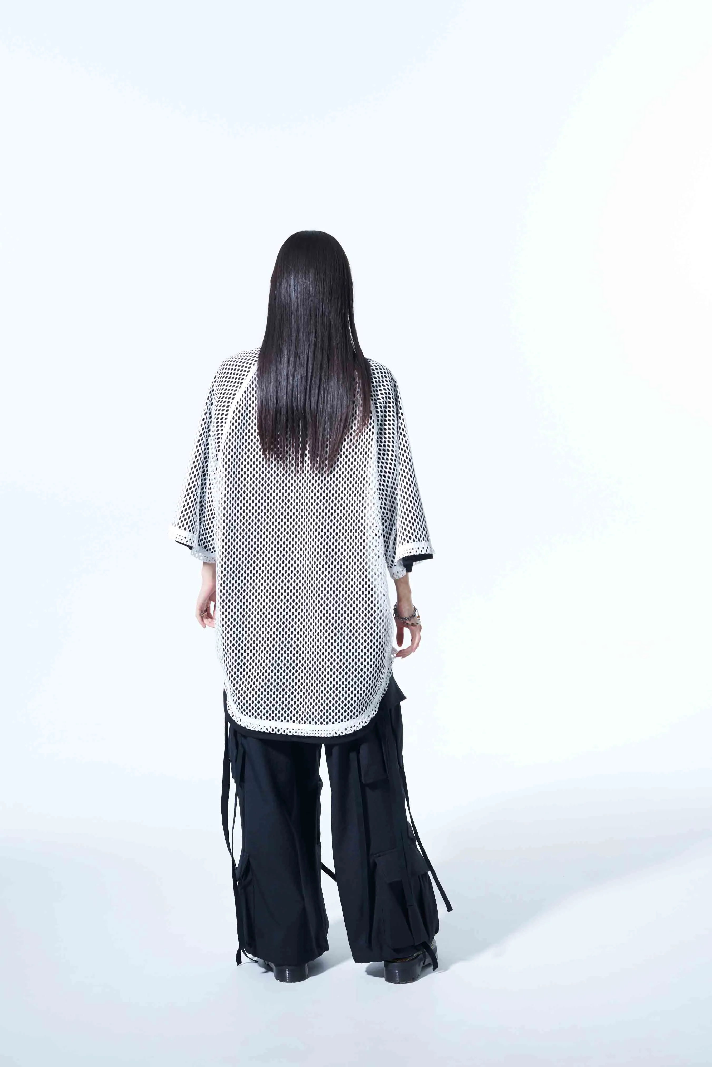 HONEYCOMB MESH BIG RAGLAN SLEEVE PULLOVER