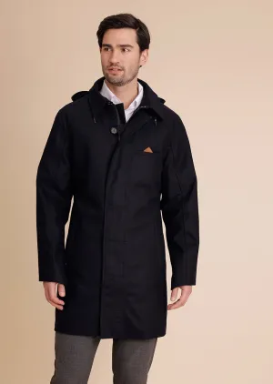 Mens Trench - Waterproof  Navy Wool