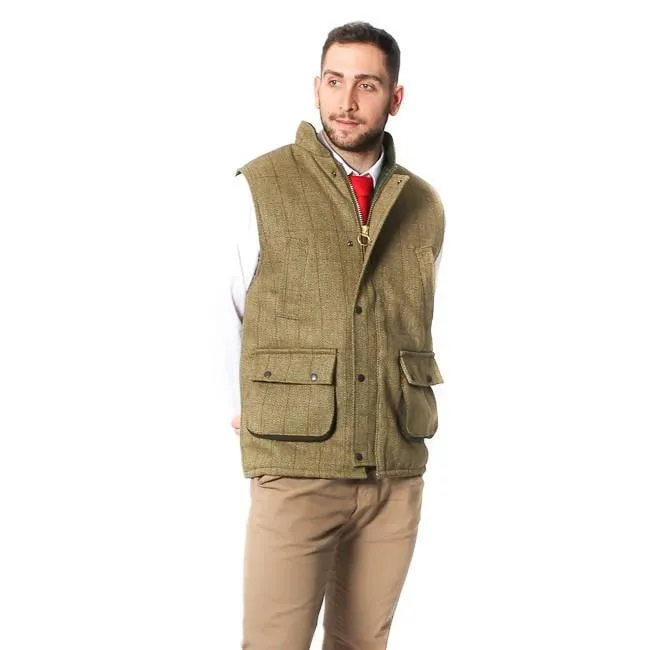 Mens Tweed Bodywarmer – Sage