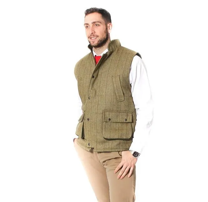 Mens Tweed Bodywarmer – Sage