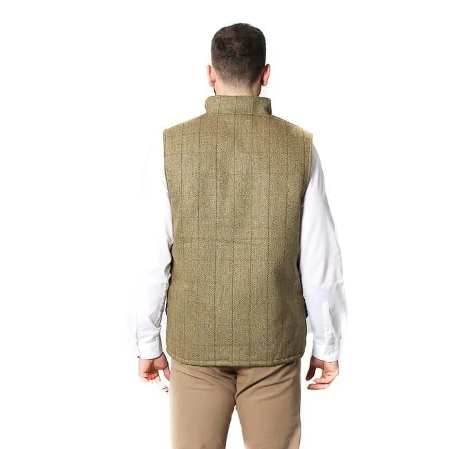 Mens Tweed Bodywarmer – Sage